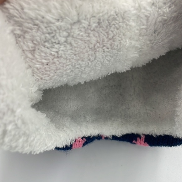 NWT Addie & Tate Hat Mitten Set Toddler Girl Blue Pink Stars Faux Fur Lining - Picture 4 of 7